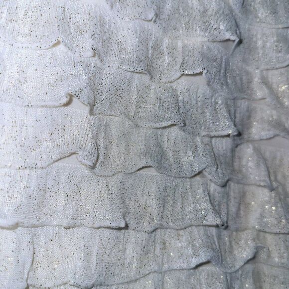 Free People cream gold sparkles ruffle tiers spaghetti strap dress - Picture 6 of 7